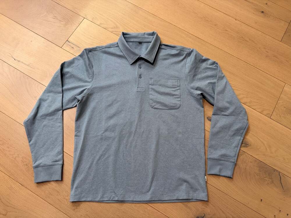 Vuori Men's Long Sleeve Coronado Rugby Shirt Blue Dusk Heather
